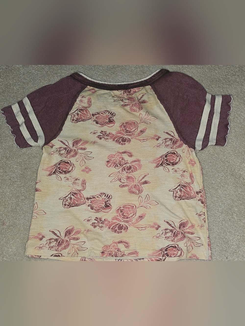 We The Free Wish You Were Here" Floral Print Tee collection Size XL - Picture 4 of 9